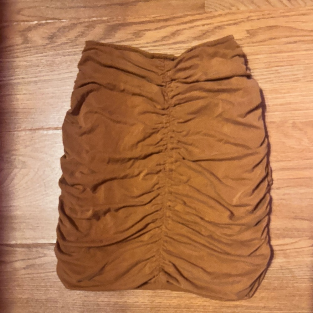 Ruched Brown Skirt